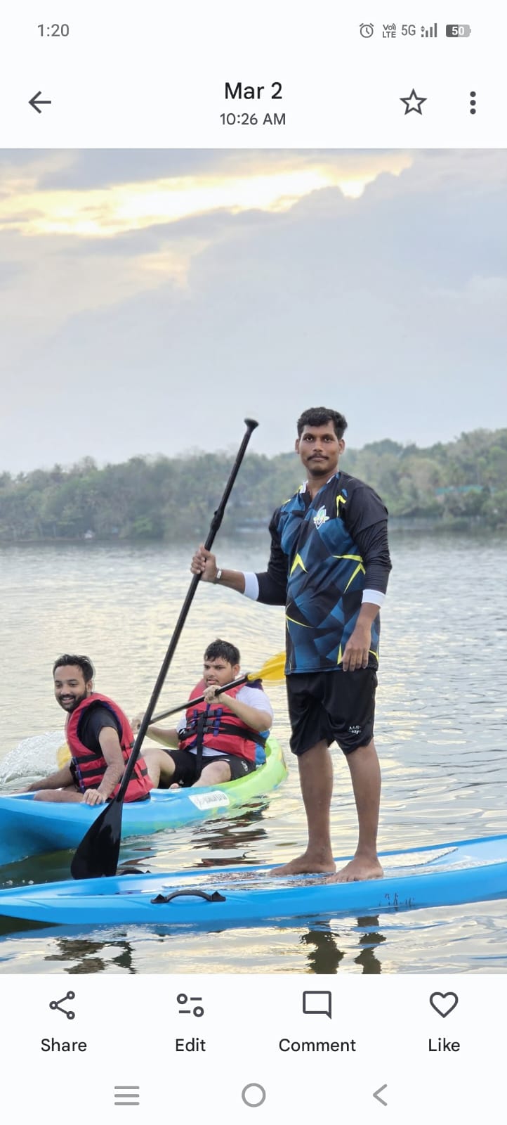 Exciting kayaking in Kerala backwaters
